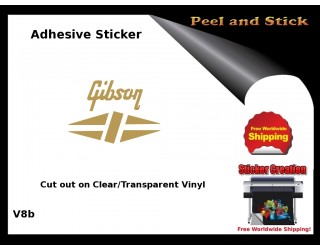 Gibson Guitar Adhesive Sticker v8b